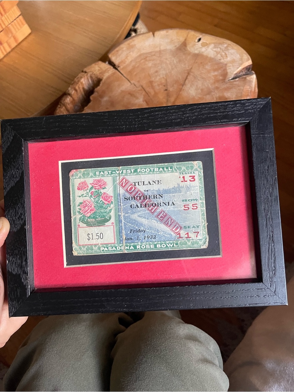 Vintage Rose Bowl Game Ticket 1932